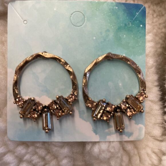 Cubic Zirconia Hoop Earrings - Picture 1 of 4